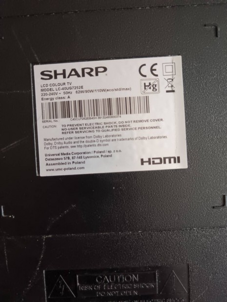 Sharp Lc-40UG7252E