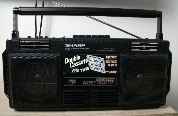 Sharp WQ-T234H Klnleges dupla kazetts magn boombox + 30db kazetta