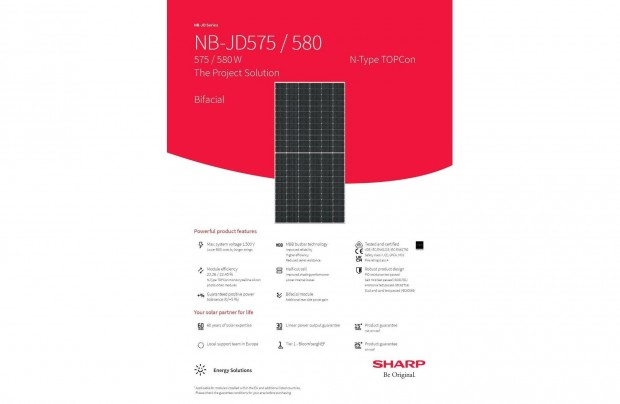 Sharp - NB-JD580 napelem brutt 49530Ft darabra is