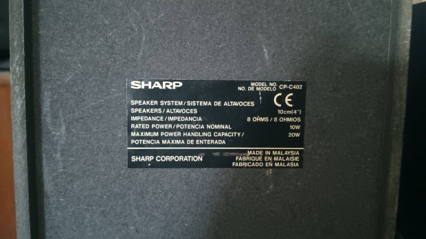 Sharp hangfalpr