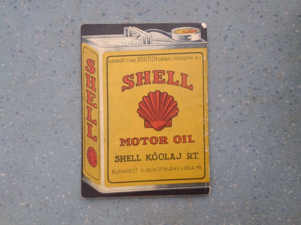 Shell Kolaj RT. kenanyag katalgus 1929-30