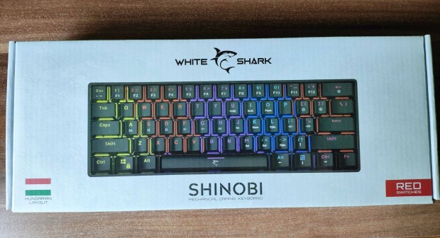 Shinobi White shark GK-2022 fekete gamer billentyzet