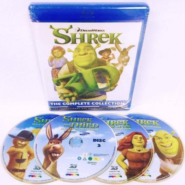 Shrek 3D Blu-ray, Complete Collection komplett animációs filmsorozat,