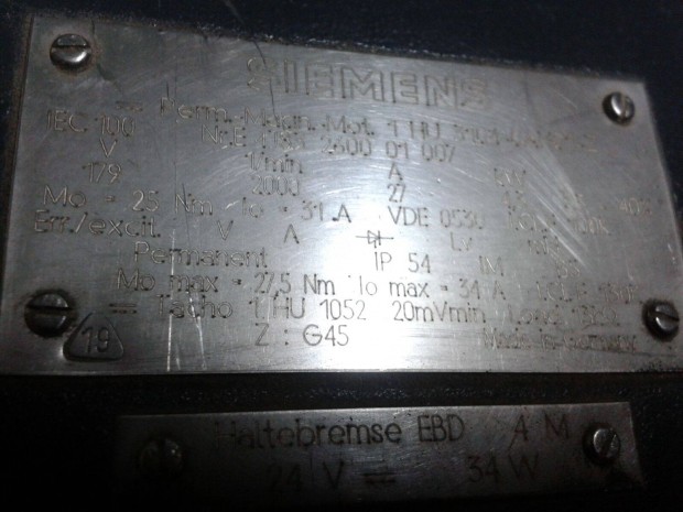 Siemens 1HU3104-0AH01-Z Szervomotor Elad