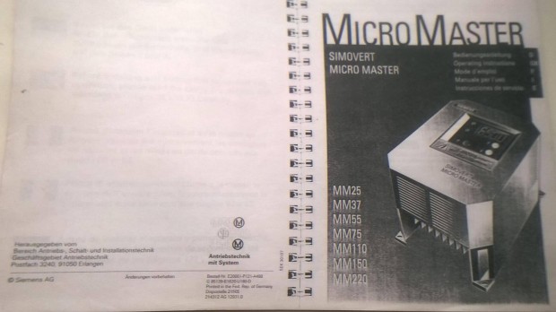 Siemens Micromaster frekvenciavlt gpknyv s bellts