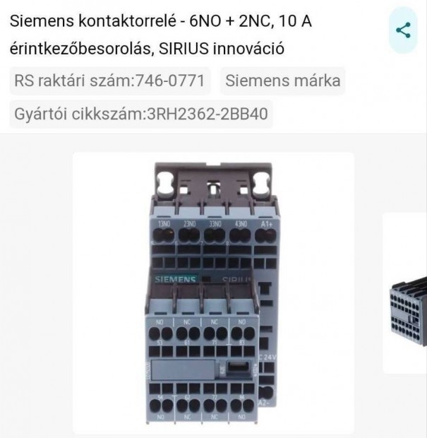 Siemens sirius 3RH2362-2BB40 rel kiegsztkkel.