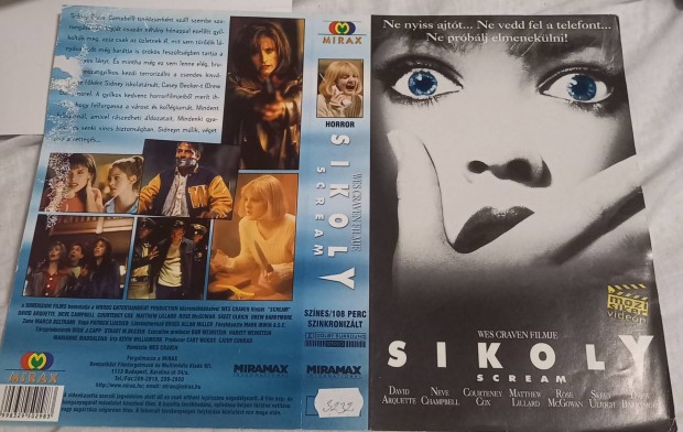 Sikoly - horror vhs- Wes Craven-nagytokos