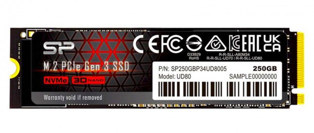 Silicon Power UD80 250GB M.2 Nvme SSD + Passzv hts + Pcie adapter