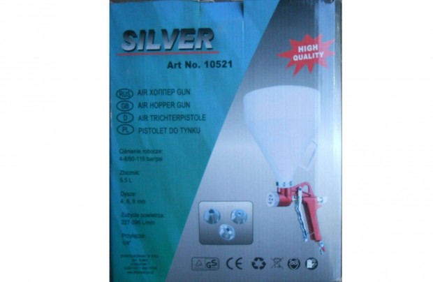 Silver S10521 pneumatikus festk vakolat s habarcsfj pisztoly 5,5L