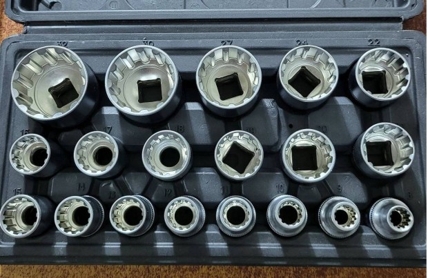 Silver SK-019-02 torx dugkulcs szett 19db 1/2" 8-32mm 12 csillagos