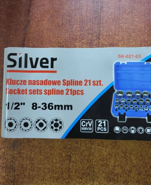 Silver SK-021-03 torx dugkulcs szett 21db 1/2" 8-36mm Minsgi!
