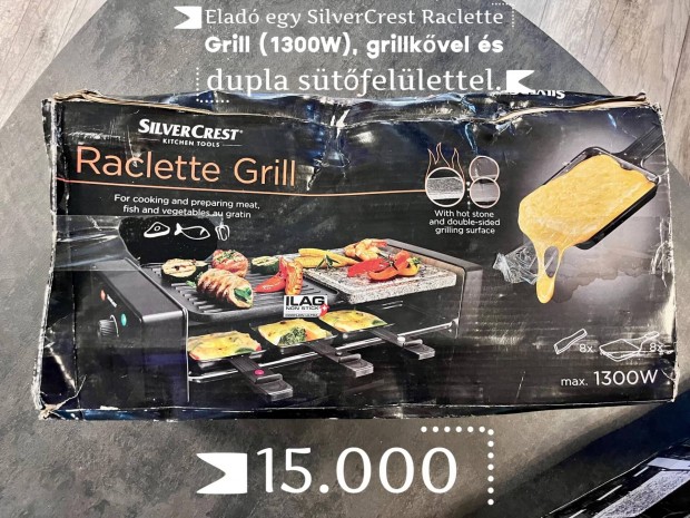 Silvercrest Raclette Grill 1300W - jó állapotban