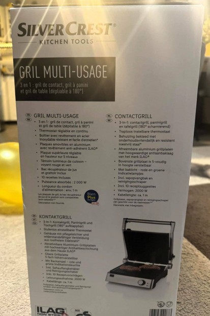 Silvercrest Skge 2000 D3 inox nemesacl kontaktgrill