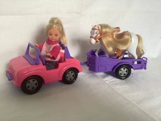 Simba Toys Evi baba lószállítóval játék szett + ajándék