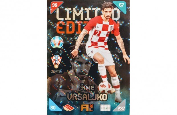 Sime Vrsaljko Horvtorszg Limited Edition focis krtya Kick Off 2021