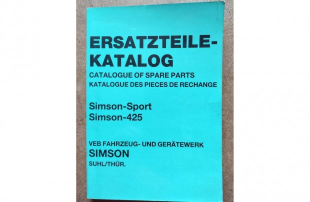 Simson 250 Sport és 425 alkatrészkatalógus