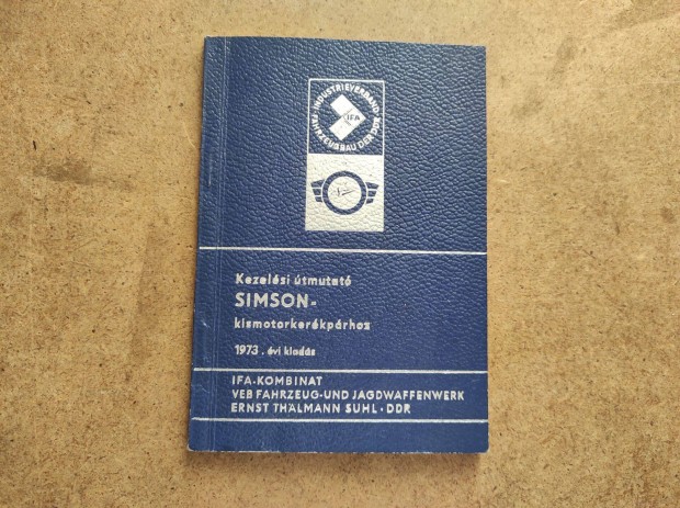 Simson KR 51/1, SR 4-2/1, SR 4-4 kezelsi tmutat.1973-