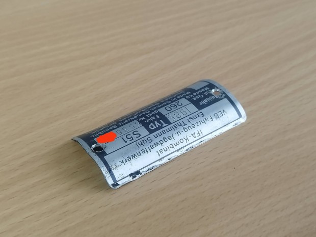 Simson S51 1985 Tipustbla