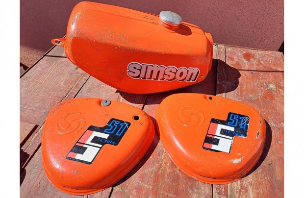 Simson S51 1990 gyri narancs vrs szn tank szett gyri matrickkal
