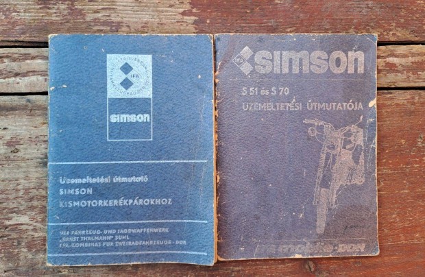 Simson S51 üzemeltetési útmutató kiskönyvek