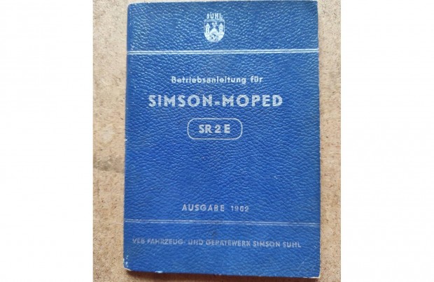 Simson SR 2 E kezelsi utasts 1962