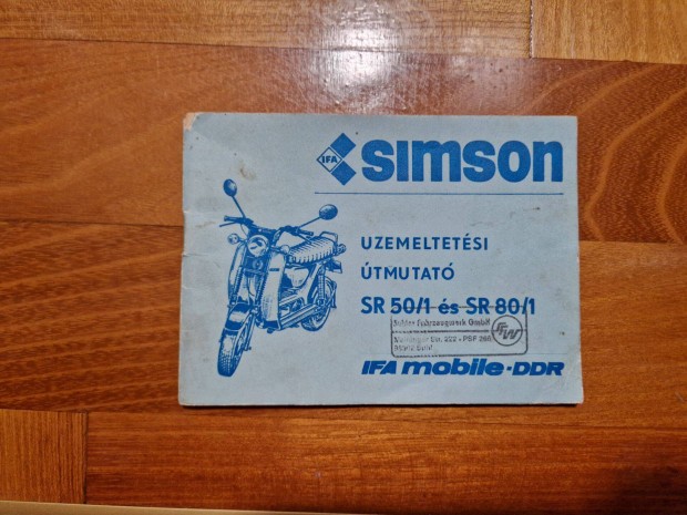 Simson SR 50 kezelési utasítás eredeti magyar nyelvű kiadás