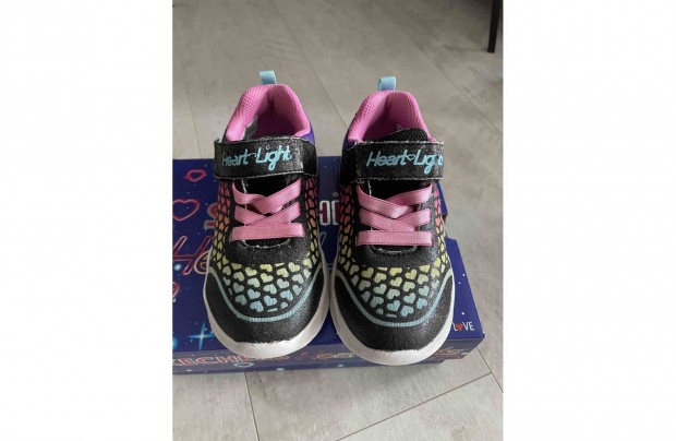 Skechers világítós, tépőzáras kislány cipő 25-ös