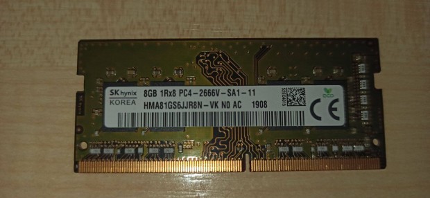 Skhynix 8GB DDR4 Sodimm 2666Mhz HMA81GS6Cjr8N-VK