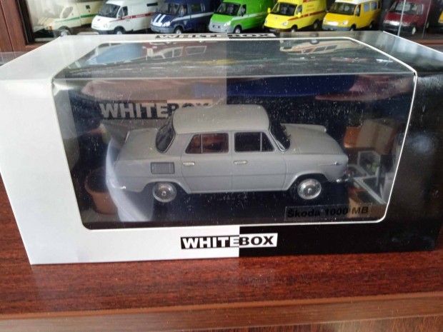 Skoda 1000 MB szrke White-Box kisauto modell 1/24 Elad