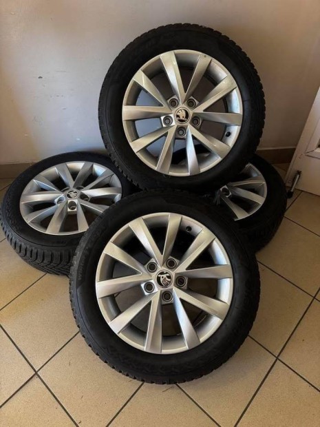 Skoda 16" Alcatras alufelni felni új téli gumikkal Octavia Superb vw