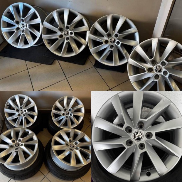 Skoda 17" Stratos alufelni felni makulátlan Superb Octavia vw