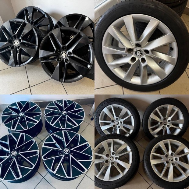 Skoda 17" alufelni felni szett garnitúra Octavia Superb vw