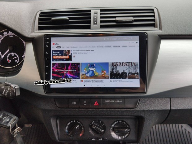 Skoda Fabia Android Kijelző Rádió Multimédia 2Din Navigáció Carplay