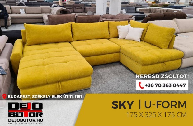 Sky ualak yellow sarok prmium kanap lgarnitra 175x325x175 cm