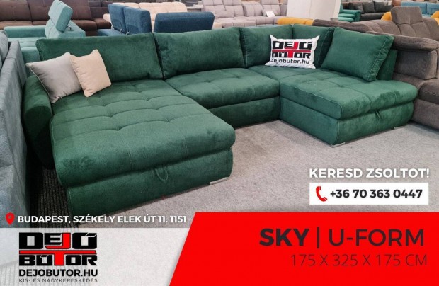 Sky ualak zld sarok btor kanap lgarnitra 175x325x175 cm