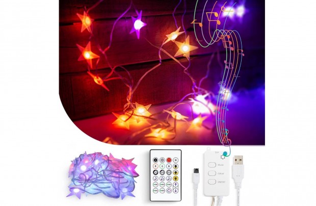 Smart fnyfzr - csillag - zene md - USB 25 RGB LED 5 m Bluetooth