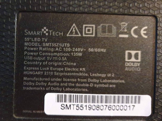 Smarttech SMT55Z1UTS LED UHD tv trtt nem kapcsol be,Httr j