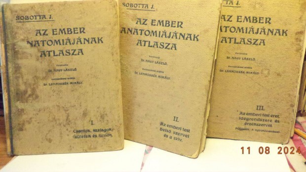 Sobotta J. : Az ember anatomijnak atlasza I - II - III