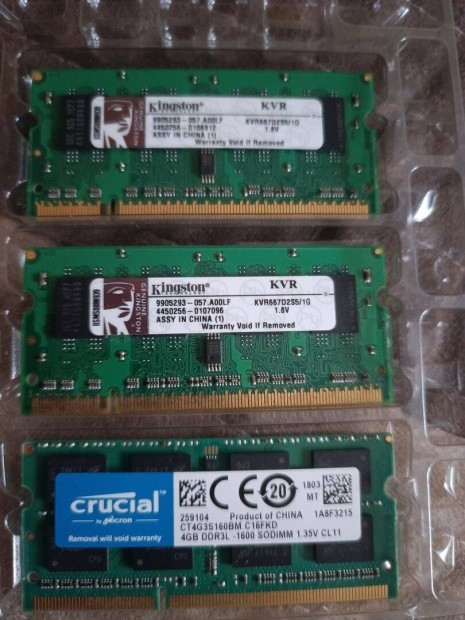Sodimm laptop memóriák
