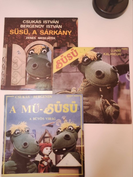 Sok mese, dalos bakelit lemez Süsü, Vuk, Bambi, Halász Judit,