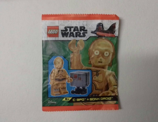 Sokfle minifigura: j Star Wars LEGO C-3PO + Gonk Droid utnvt GLS F