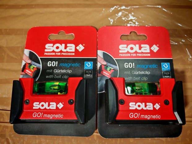 Sola Go! Magnetic kompakt, mágneses vízmérték, Övcsipesszel