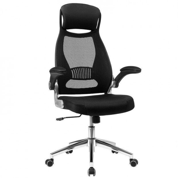 Songmics Obn86BK ergonomikus irodaszk, hls httmlval - fekete