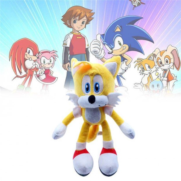 Sonic Sndiszn Tails srga plss 28 cm j Hedgehog szmlval