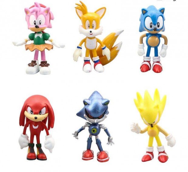 Sonic manyag figura szett 6 db Tortadsz j szmlval kszletrl