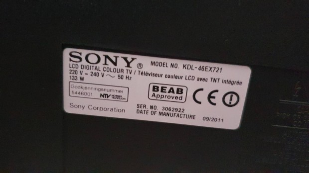 Sony 119 cm es 3D led tv elad 