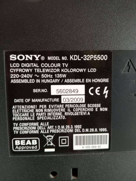 Sony Bravia, 32 colos eladó