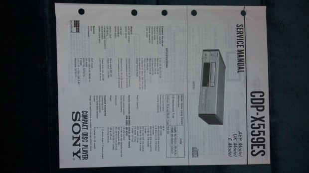 Sony CDP-X559Es eredeti Service manual szerviz gpknyv