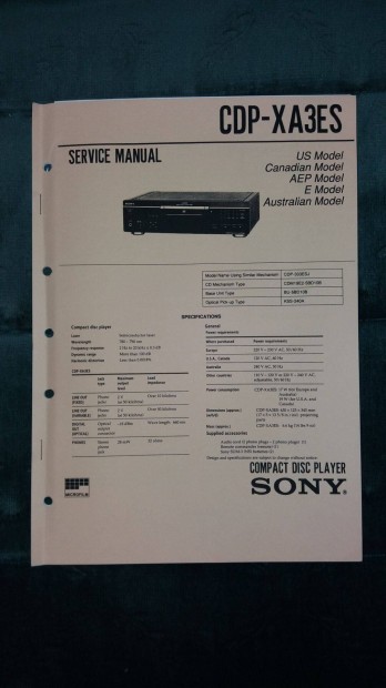 Sony CDP-XA3Es eredeti Service manual szerviz gpknyv
