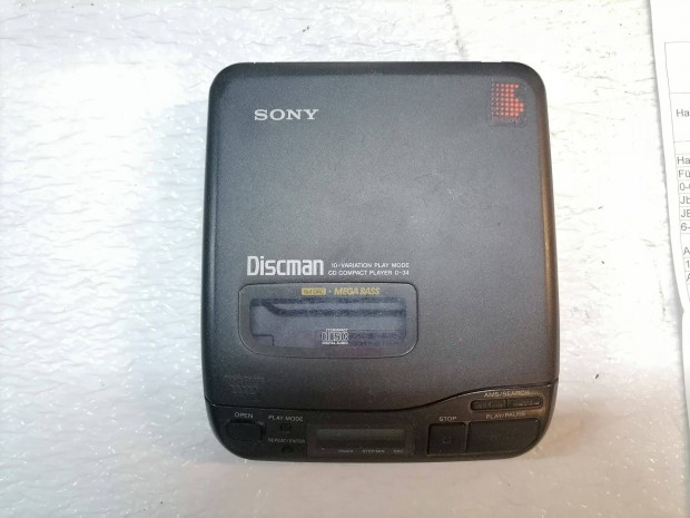 Sony D34 Discman Alkatrsznek Elad